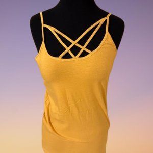 Mustard Criss Cross Tank (2)  T1475  NWT Boutique
